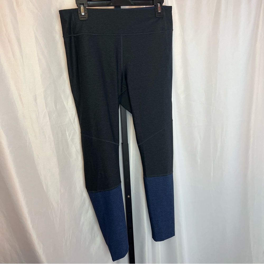 Outdoor Voices Blue and Black Color Block Leggings, size XL